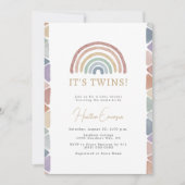 Rainbow Twins-Baby shower Kaart (Voorkant)