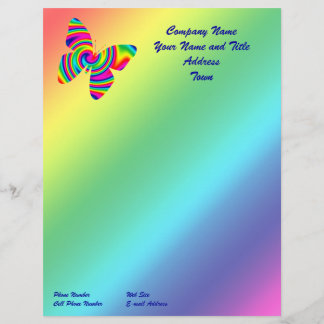 Rainbow Twirl Butterfly Briefhoofd Ontwerp