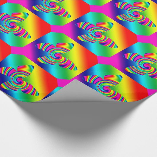 Rainbow Twirl Butterfly Cadeaupapier (Hoek)