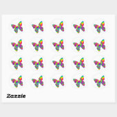 Rainbow Twirl Butterfly Cutouts Ronde Sticker (Vel)