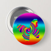Rainbow Twirl Butterfly Ronde Button 7,6 Cm (Voorkant /achterkant)