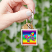 Rainbow Twirl Butterfly Sleutelhanger (Hand)