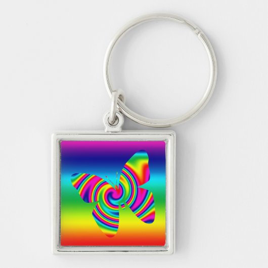 Rainbow Twirl Butterfly Sleutelhanger (Voorkant)