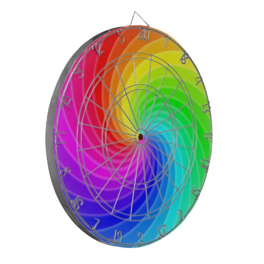 Rainbow Twirl Dartbord (Voorkant Links)