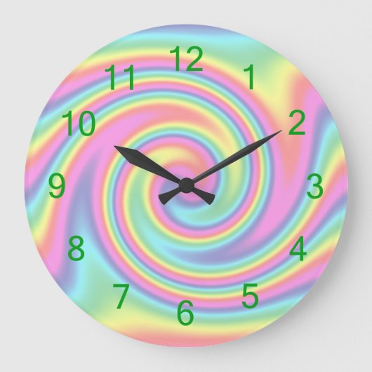 Rainbow Twirl Grote Klok (Voorkant)