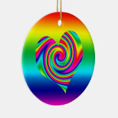 Rainbow Twirl Heart Keramisch Ornament (Rechts)
