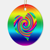 Rainbow Twirl Heart Keramisch Ornament (Links)
