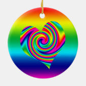 Rainbow Twirl Heart Keramisch Ornament (Achterkant)