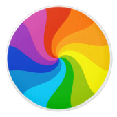 Rainbow Twirl Keramische Knop (Voorkant)