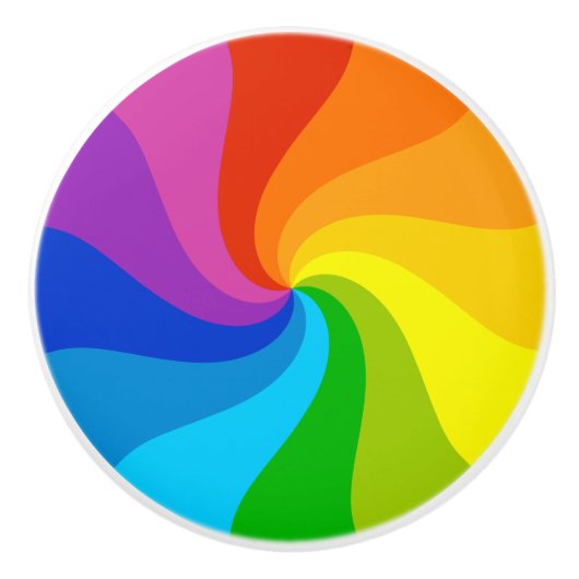 Rainbow Twirl Keramische Knop (Voorkant)
