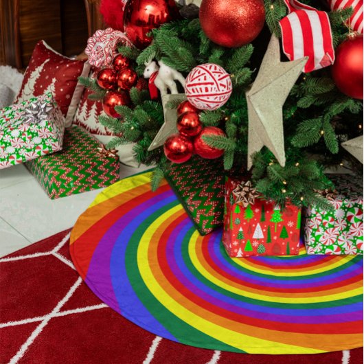 Rainbow Twirl Pattern Fleece Kerstboom Rok