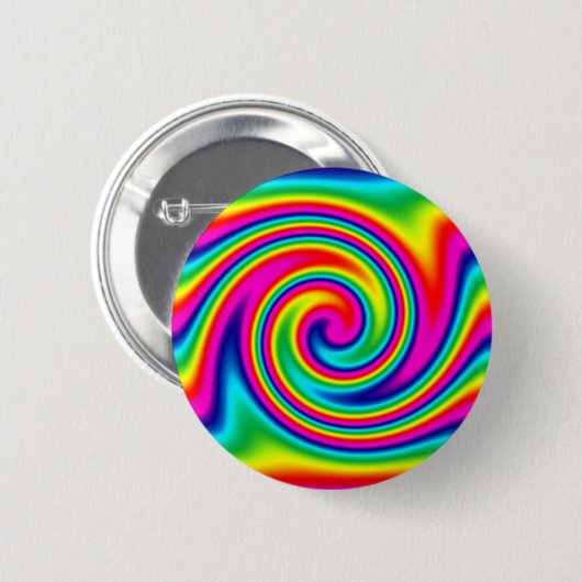 Rainbow Twirl Ronde Button 5,7 Cm (Voorkant /achterkant)