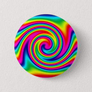 Rainbow Twirl Ronde Button 5,7 Cm