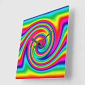 Rainbow Twirl Vierkante Klok (Hoek)