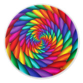 Rainbow Twist Fractal Ceramic Knob Keramische Knop (Voorkant)