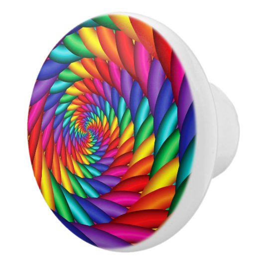 Rainbow Twist Fractal Ceramic Knob Keramische Knop (Rechts)