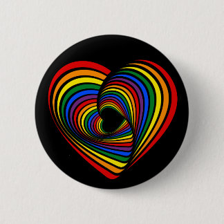Rainbow Twist Heart Ronde Button 5,7 Cm