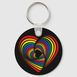 Rainbow Twist Heart Sleutelhanger