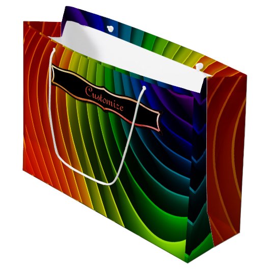 Rainbow Twist Largre Gift Bag Groot Cadeauzakje (Voorkant Gekanteld)