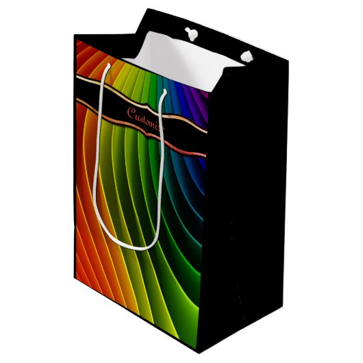 Rainbow Twist Medium Gift Bag Medium Cadeauzakje (Voorkant Gekanteld)