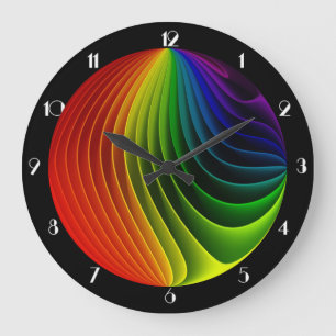 Rainbow Twist Round Wall klok