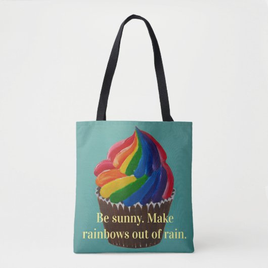 Rainbow Twist Sunny Tote Bag (Voorkant)
