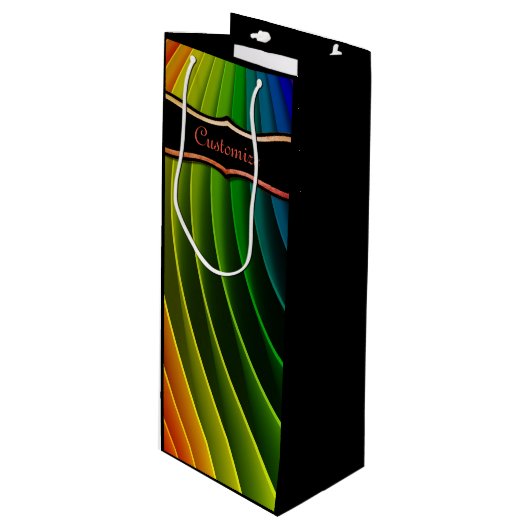 Rainbow Twist Wine Gift Bag Wijn Cadeautas (Voorkant Gekanteld)
