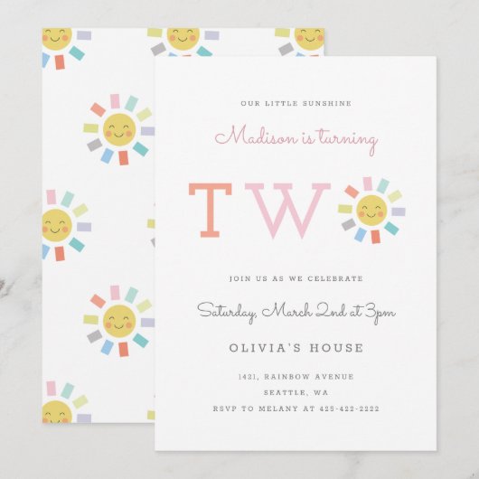 Rainbow Two Kind: zonneschijn Kaart (Voorkant / Achterkant)