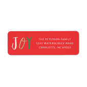 Rainbow Type Joy Kerstfeestdag Retouradres Etiket (Voorkant)