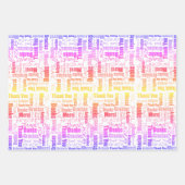 Rainbow Typografie Multilingual Bedankt Inpakpapier Vel (Voorkant 3)
