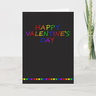 Rainbow Typography and Heart Gay Valentine Feestdagen Kaart