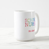 Rainbow Typography School Nurse Personalized Koffiemok (Voorkant rechts)
