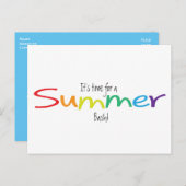 Rainbow Typography Summer Bash Party Sale Briefkaa Uitnodiging Briefkaart (Voorkant / Achterkant)