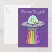 Rainbow UFO-Briefkaart Briefkaart (Voorkant / Achterkant)