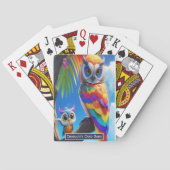 Rainbow Uilen Perch Schattige Voeg naam toe kinder Pokerkaarten (Achterkant)
