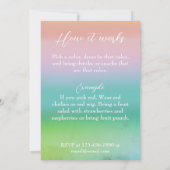 Rainbow-uitnodiging voor kleurenpartij kaart (Achterkant)