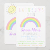 Rainbow-uitnodiging voor pasteelregenboog kaart (Voorkant / Achterkant)