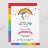 Rainbow-uitnodiging voor viering kaart (Voorkant / Achterkant)