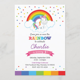 Rainbow-uitnodiging voor viering kaart