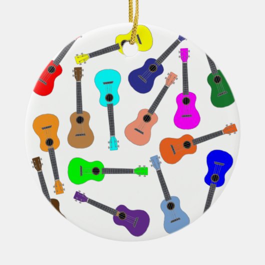 Rainbow Ukulele Keramisch Ornament (Voorkant)