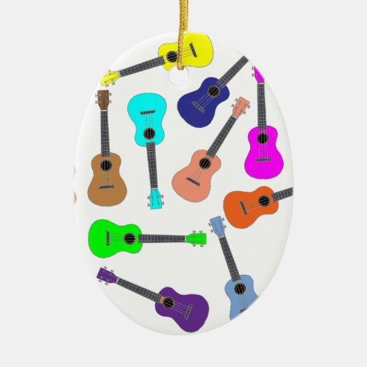 Rainbow Ukulele Keramisch Ornament (Voorkant)