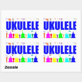 Rainbow Ukuleles Rechthoekige Sticker (Vel)