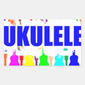 Rainbow Ukuleles Rechthoekige Sticker (Voorkant)