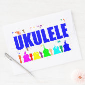 Rainbow Ukuleles Rechthoekige Sticker (Envelop)