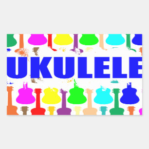 Rainbow Ukuleles Rechthoekige Sticker