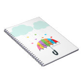 Rainbow Umbrella Neutral Baby shower Gastenboek Notitieboek (Rechterzijde)