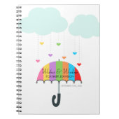 Rainbow Umbrella Neutral Baby shower Gastenboek Notitieboek (Voorkant)