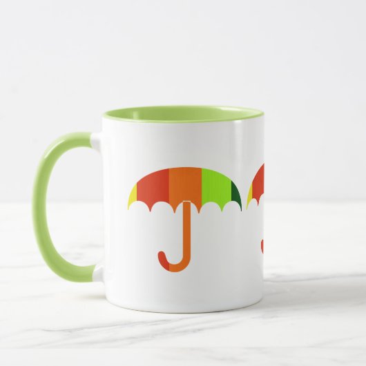 Rainbow Umbrella op witte achtergrond Mok (Links)