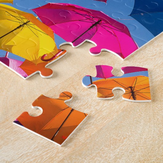 Rainbow Umbrella Whimsical Colorful Legpuzzel (Zijkant)