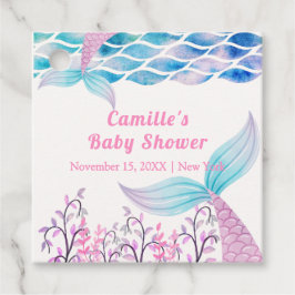 Rainbow Under Zee Mermaid Tail Baby shower Bedankjes Labels